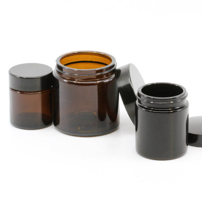 Salbentopf rund Dunkelglas