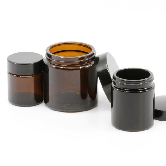 Salbentopf rund Dunkelglas