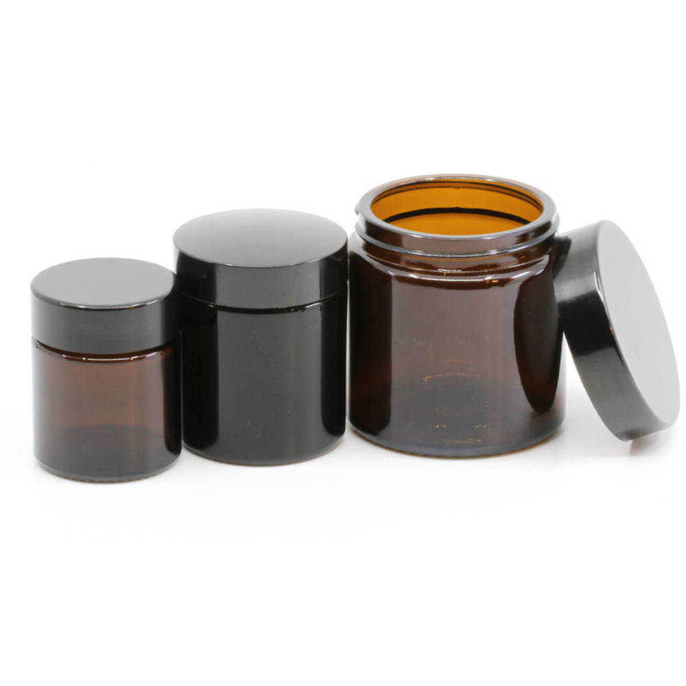 Salbentopf rund Dunkelglas