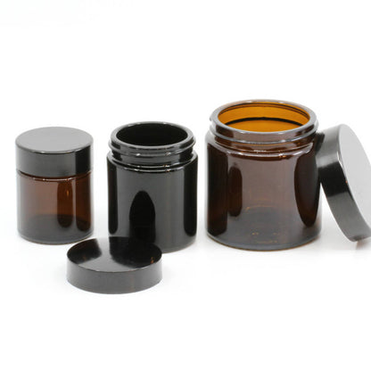 Salbentopf rund Dunkelglas