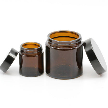 Salbentopf rund Dunkelglas