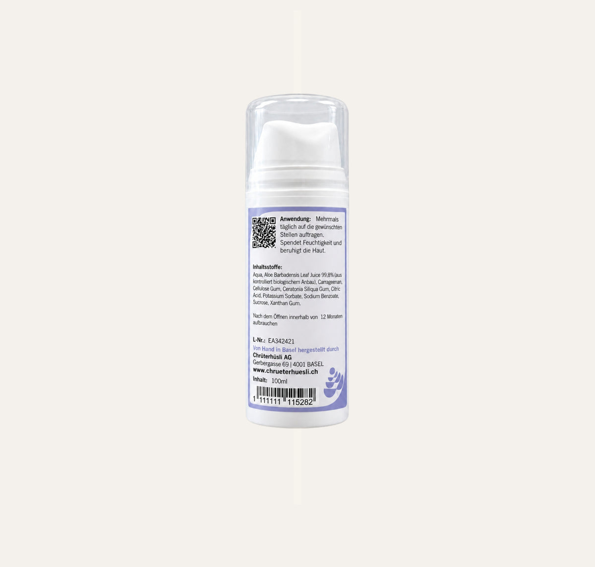 Aloe Vera Gel fettfrei-etikette