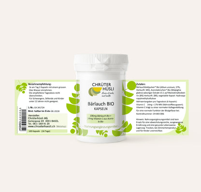 Bärlauch Kapseln Bio-etikette