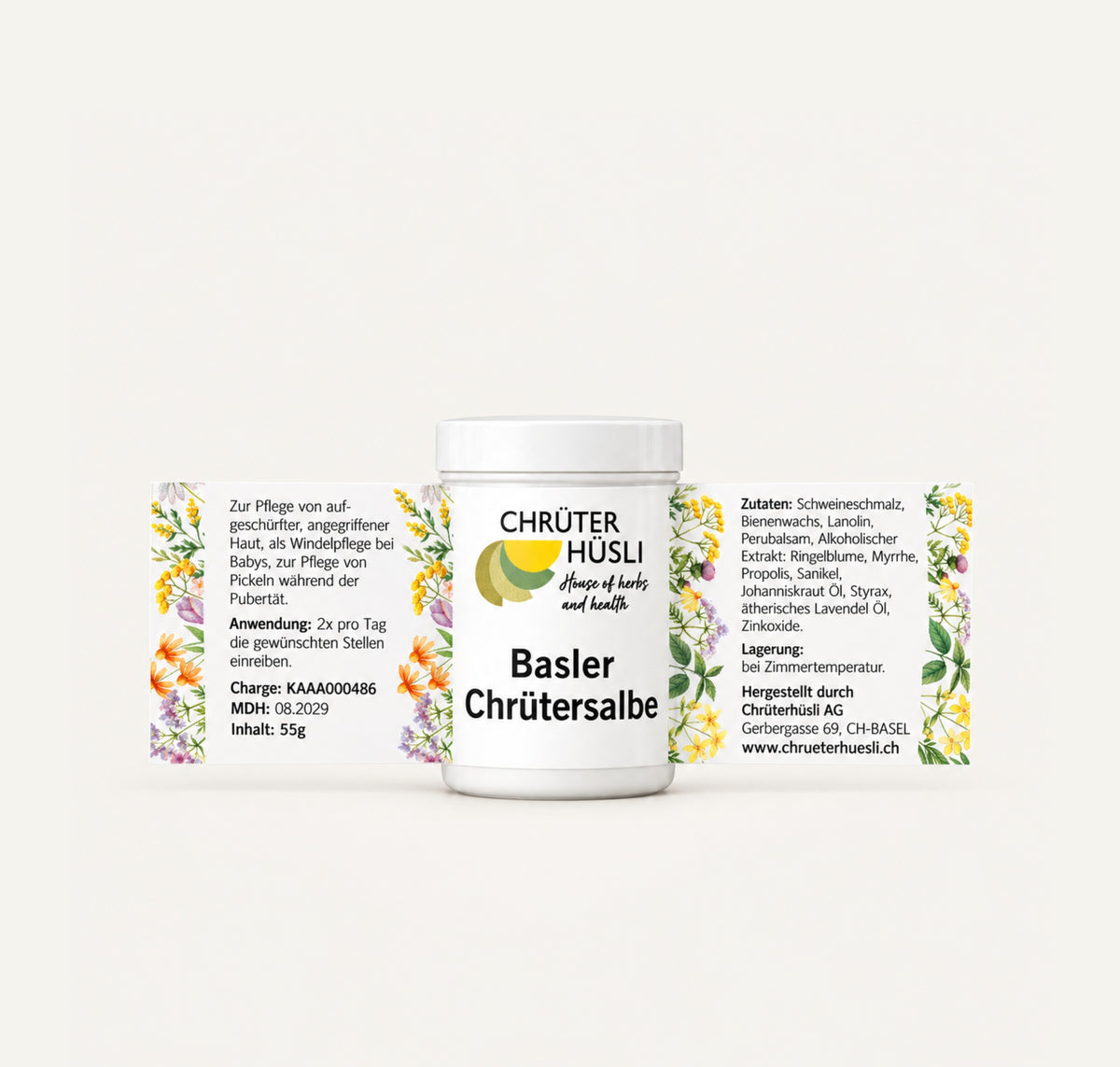 Basler Chrütersalbe-etikette