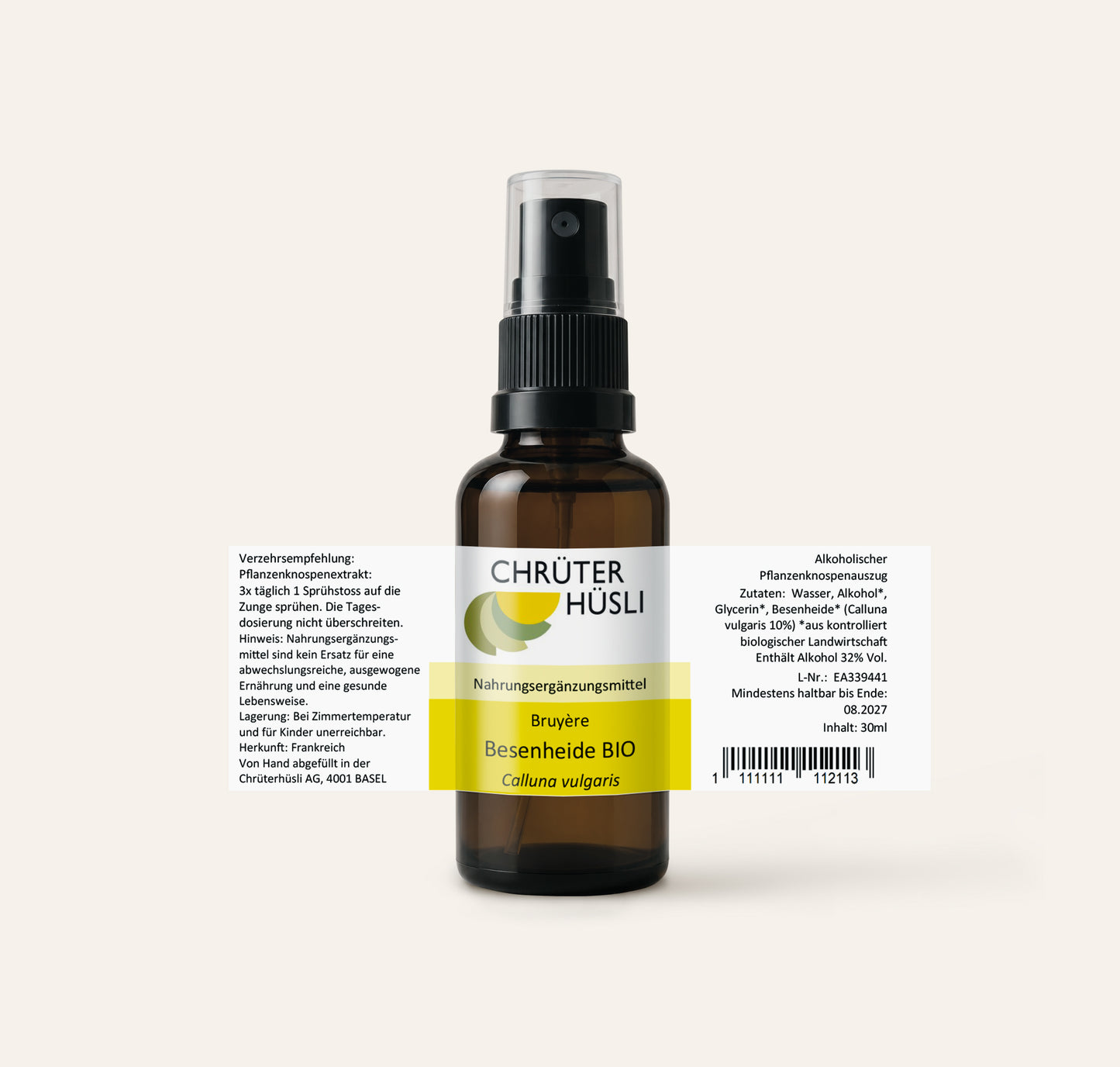 Besenheide Glycerinmazerat-etikette