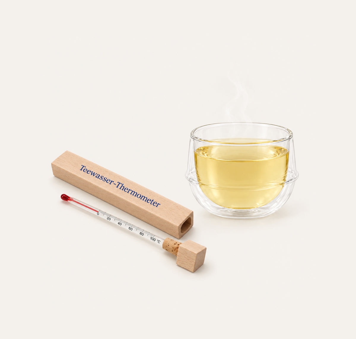 Cha Cult Thermometer aus Holz-anwendung