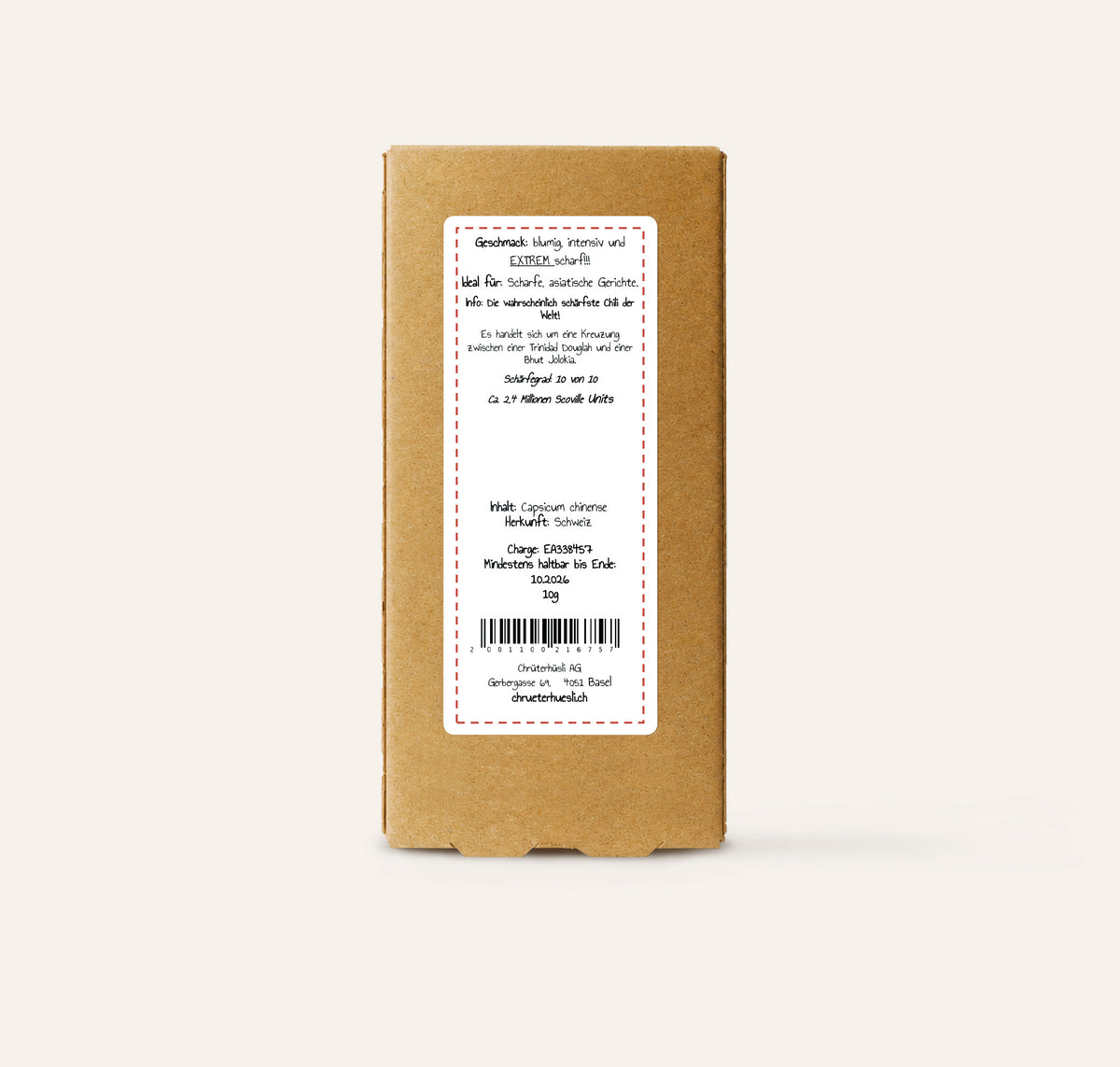 Chili Brown Butlah Schweiz ganz-etikette