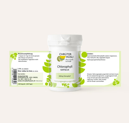 Chlorophyll Kapseln-etikette