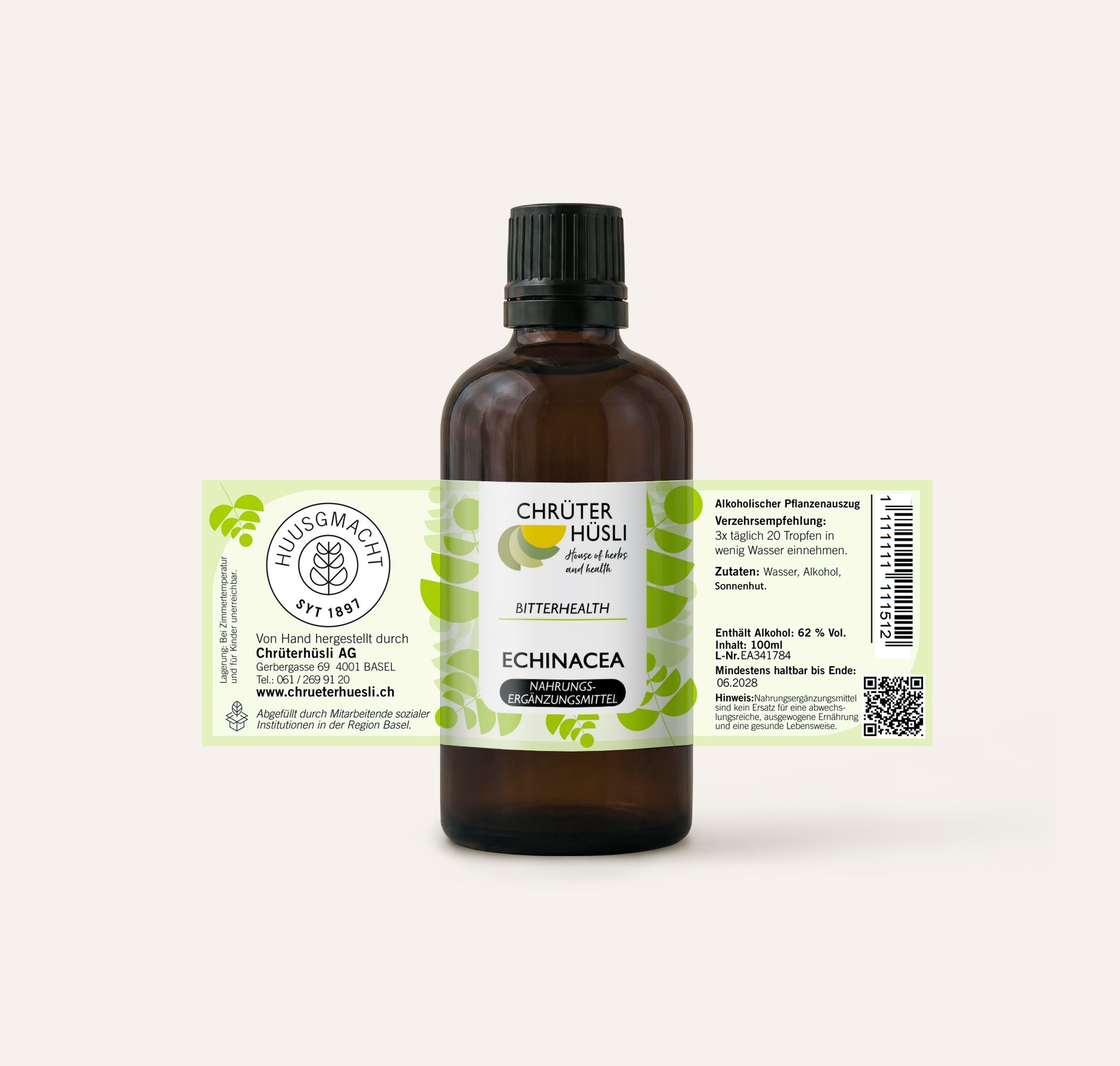 Echinacea Bitter-etikette