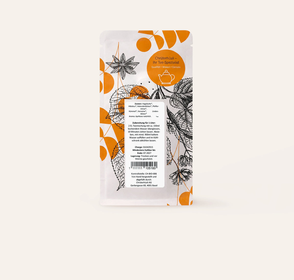 Eistee Zisch (Kräutertee) ohne Stevia Bio-etikette