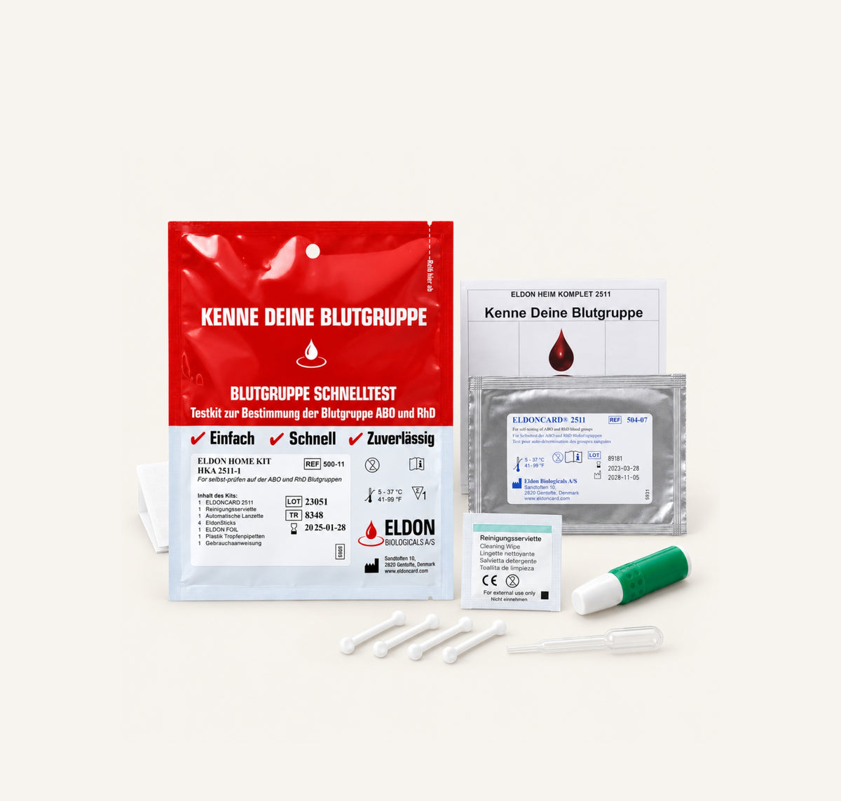 Eldon Blutgruppe Schnelltest-anwendung