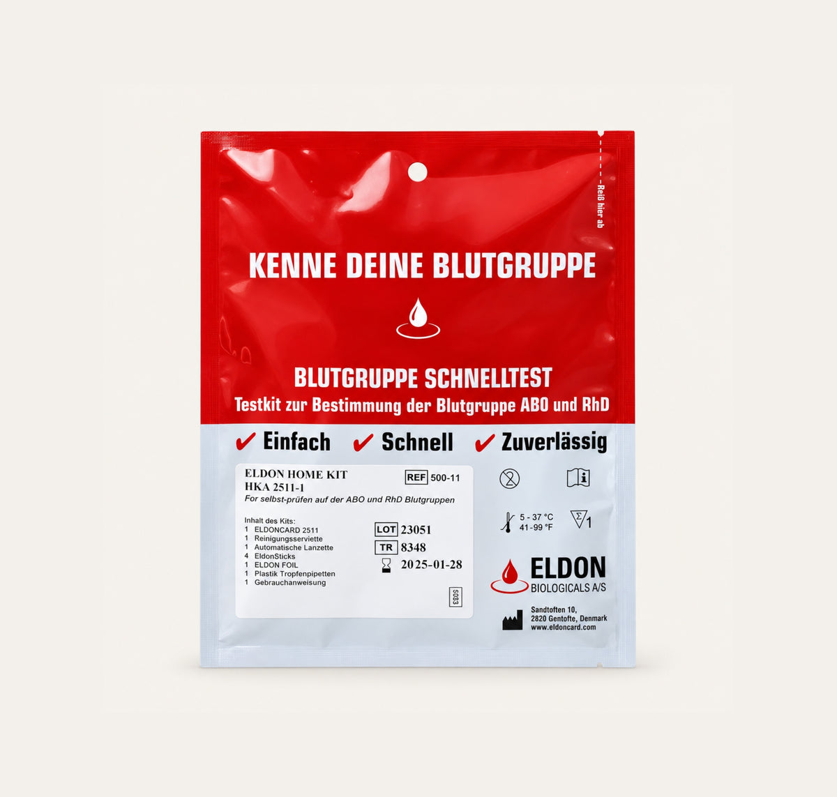 Eldon Blutgruppe Schnelltest-verpackung