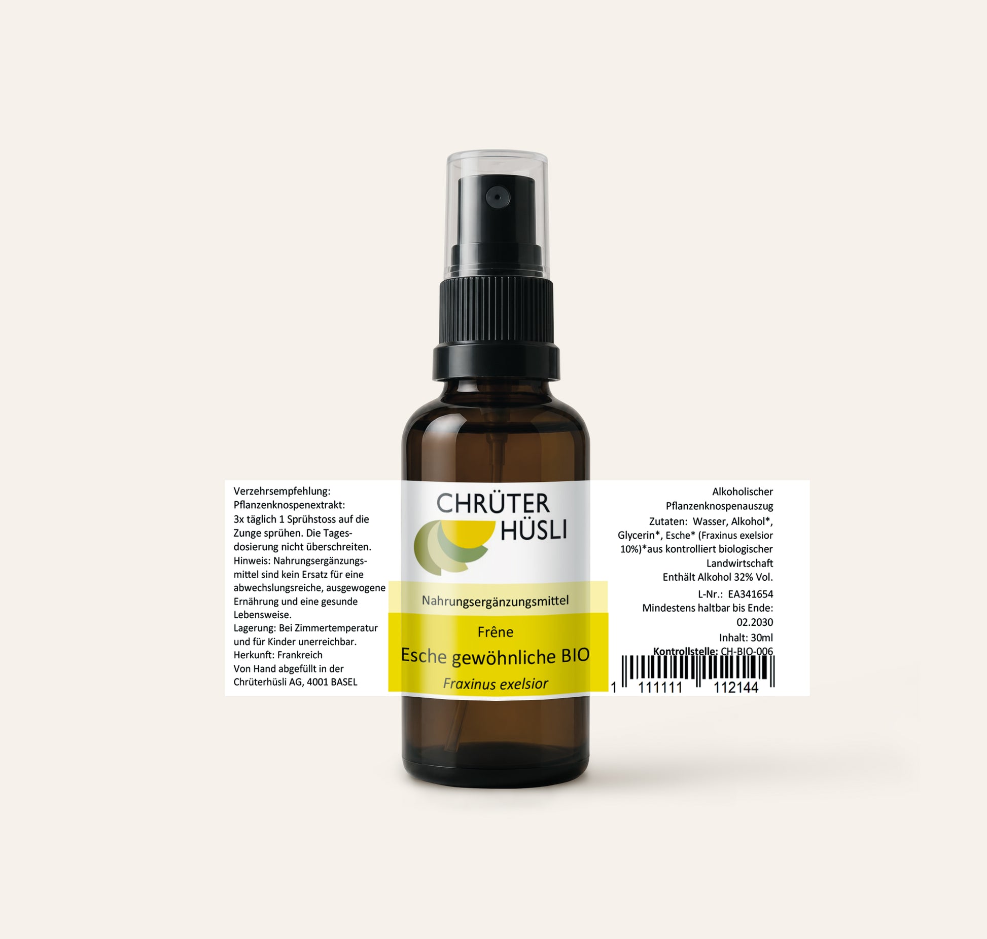 Esche gewöhnliche Glycerinmazerat-etikette