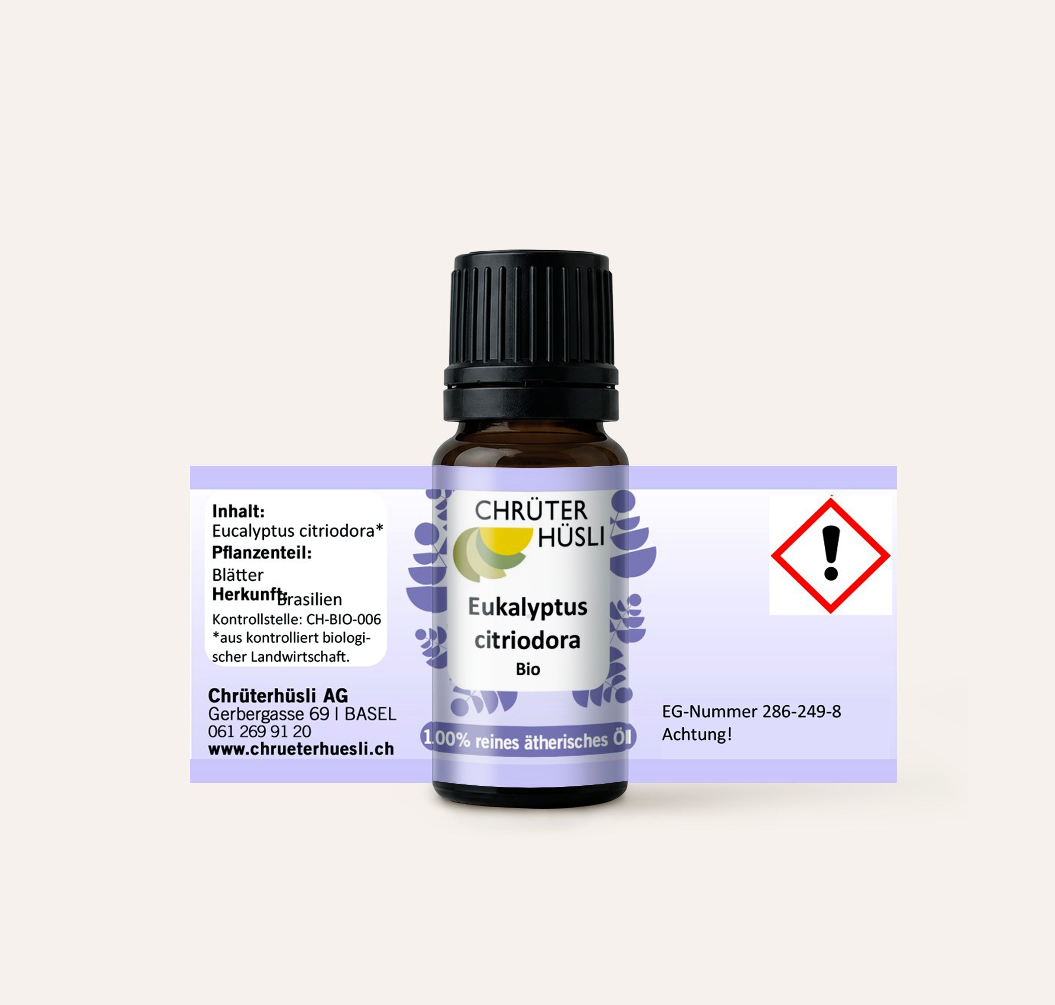 Eukalyptus citriodora Öl-etikette