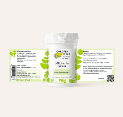Glutamin Kapseln-etikette