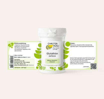 Glutathion Kapseln-etikette