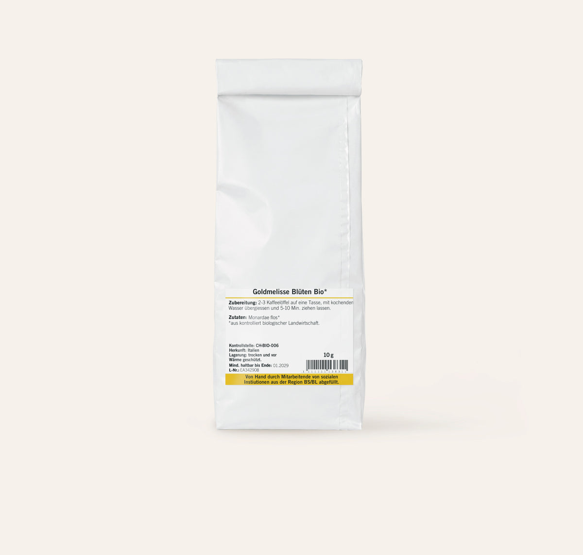 Goldmelisse Blüten Bio Premium-etikette