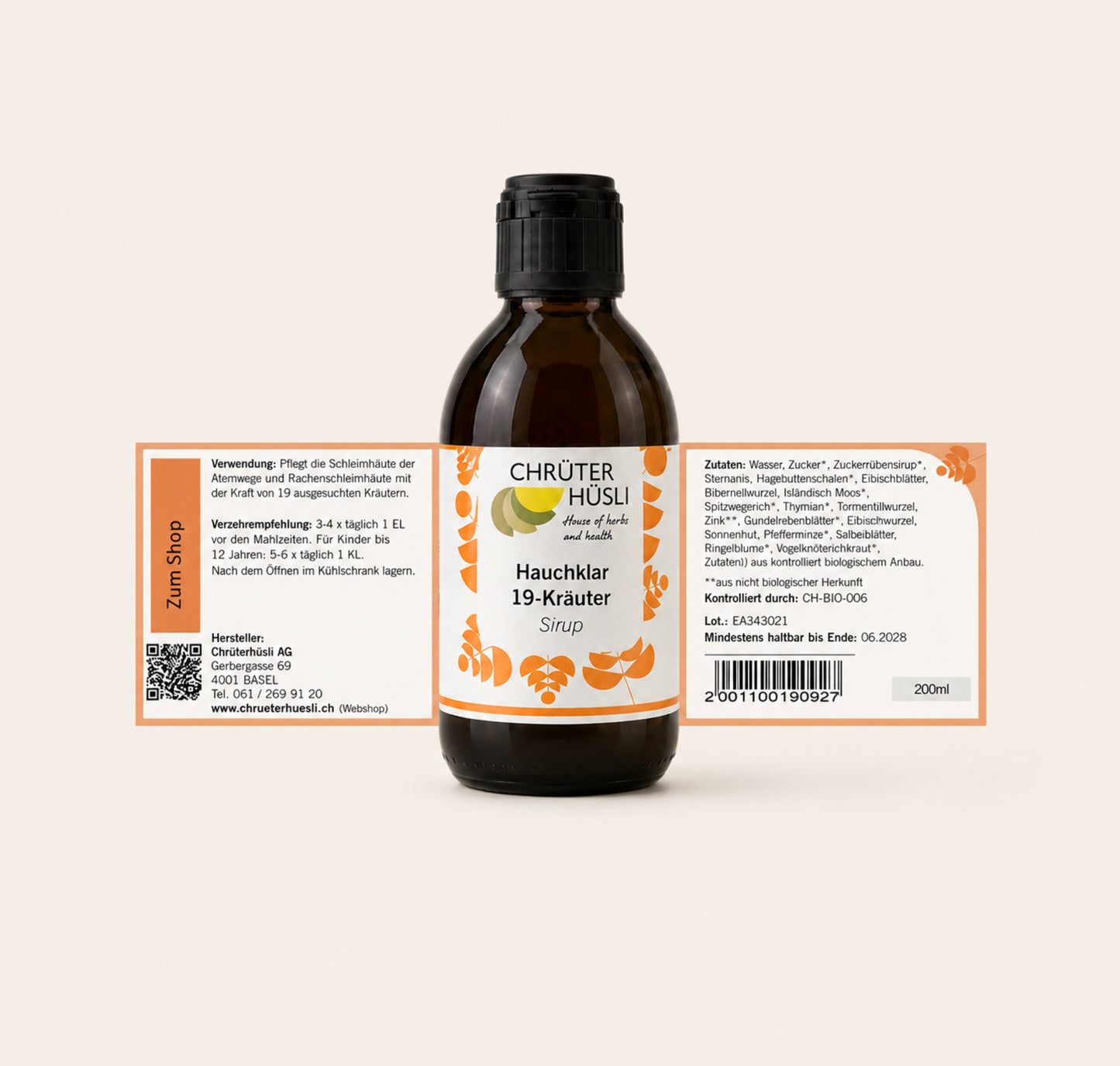 Hauchklar Sirup-etikette