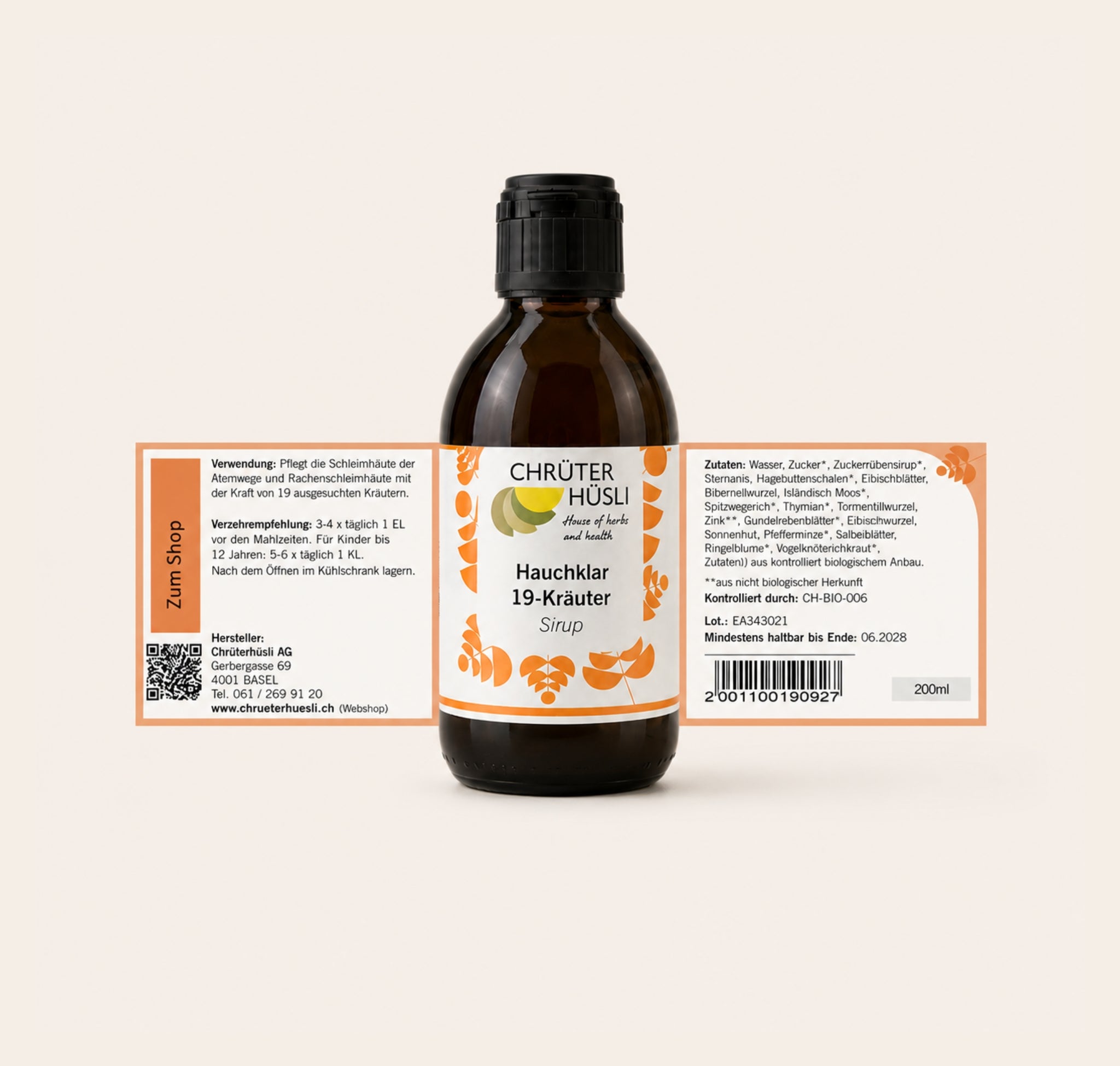 Hauchklar Sirup-etikette