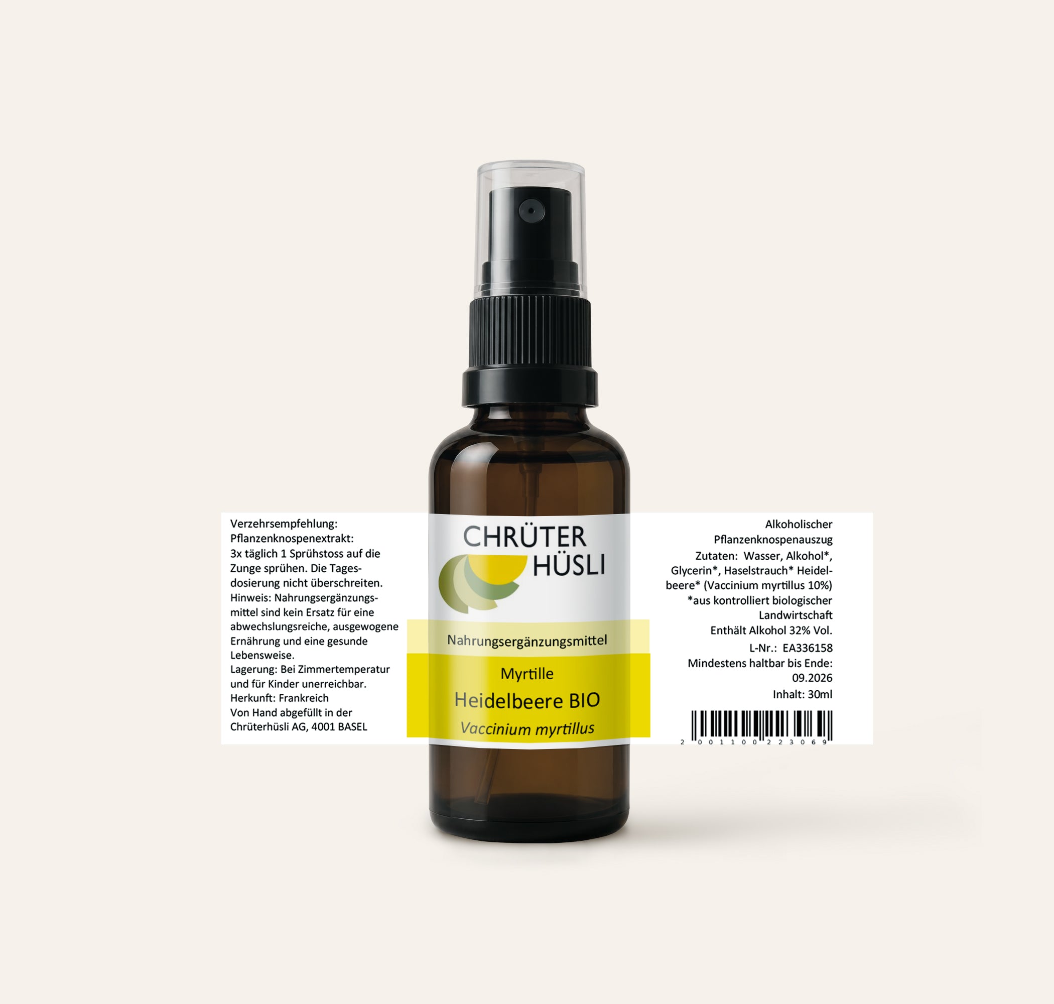 Heidelbeere Glycerinmazerat-etikette