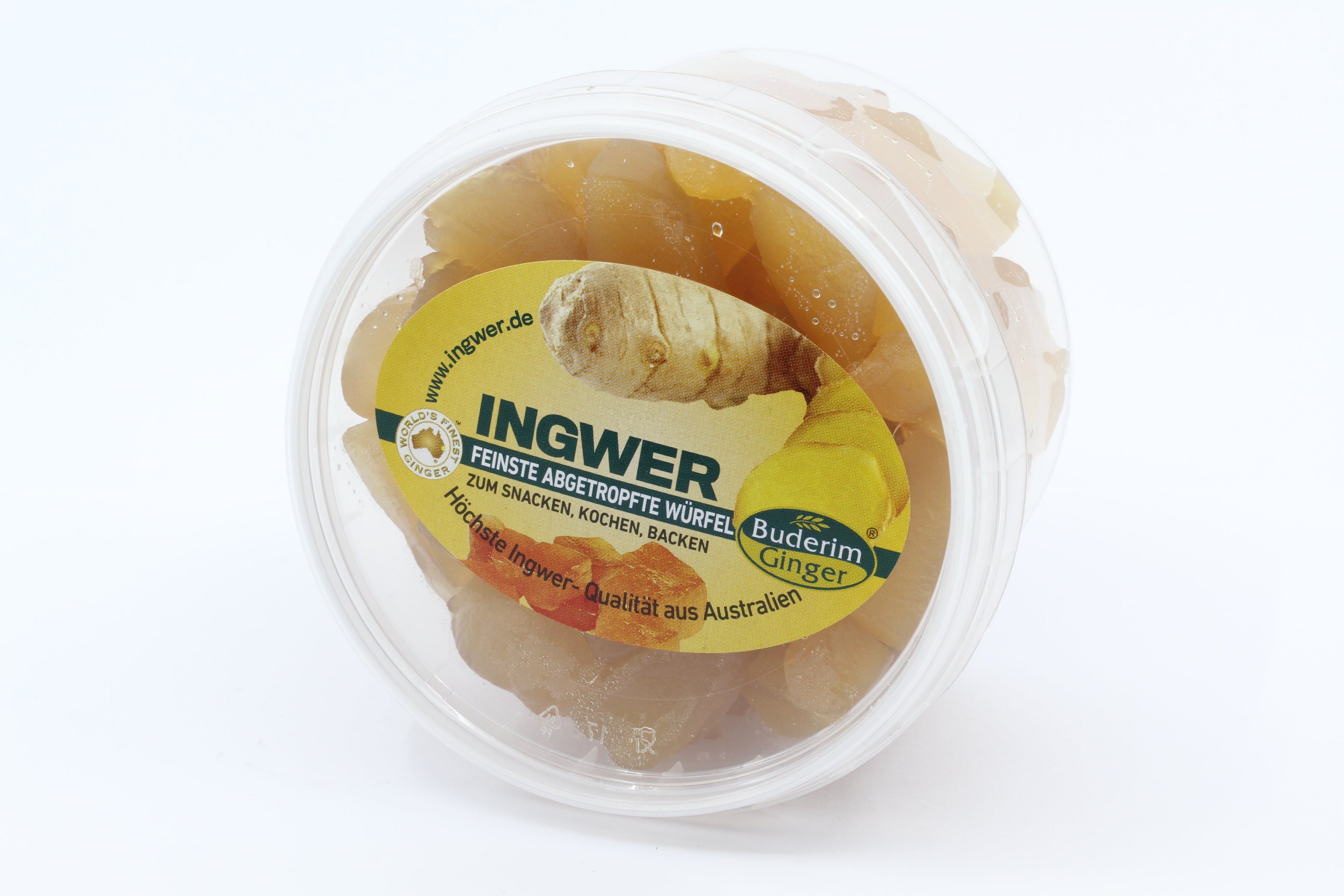 Ingwer Würfel abgetropft