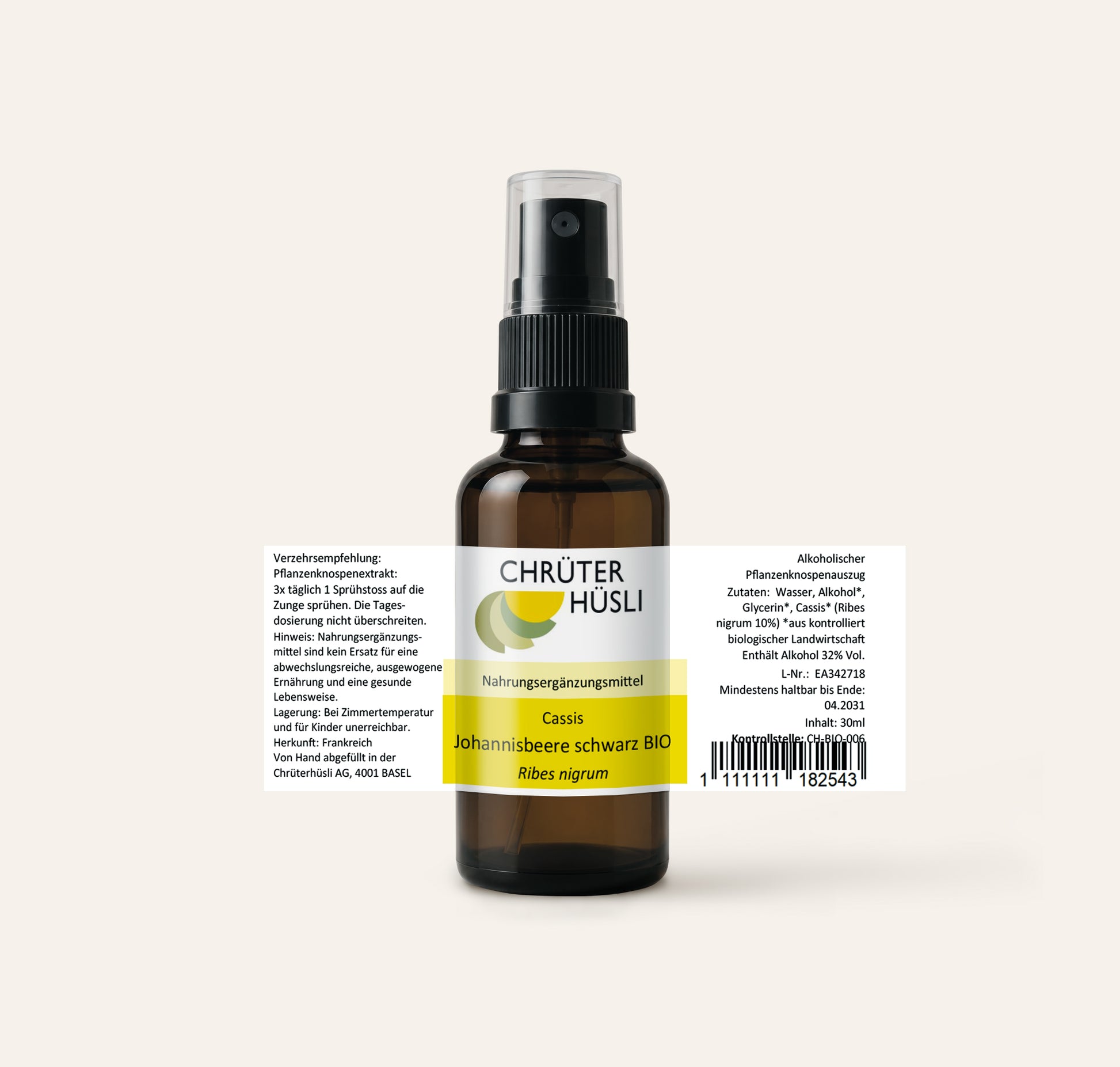 Johannisbeere schwarz Glycerinmazerat-etikette