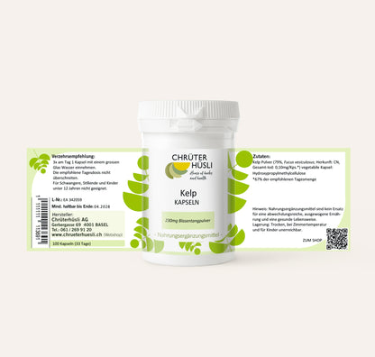 Kelp Kapseln-etikette