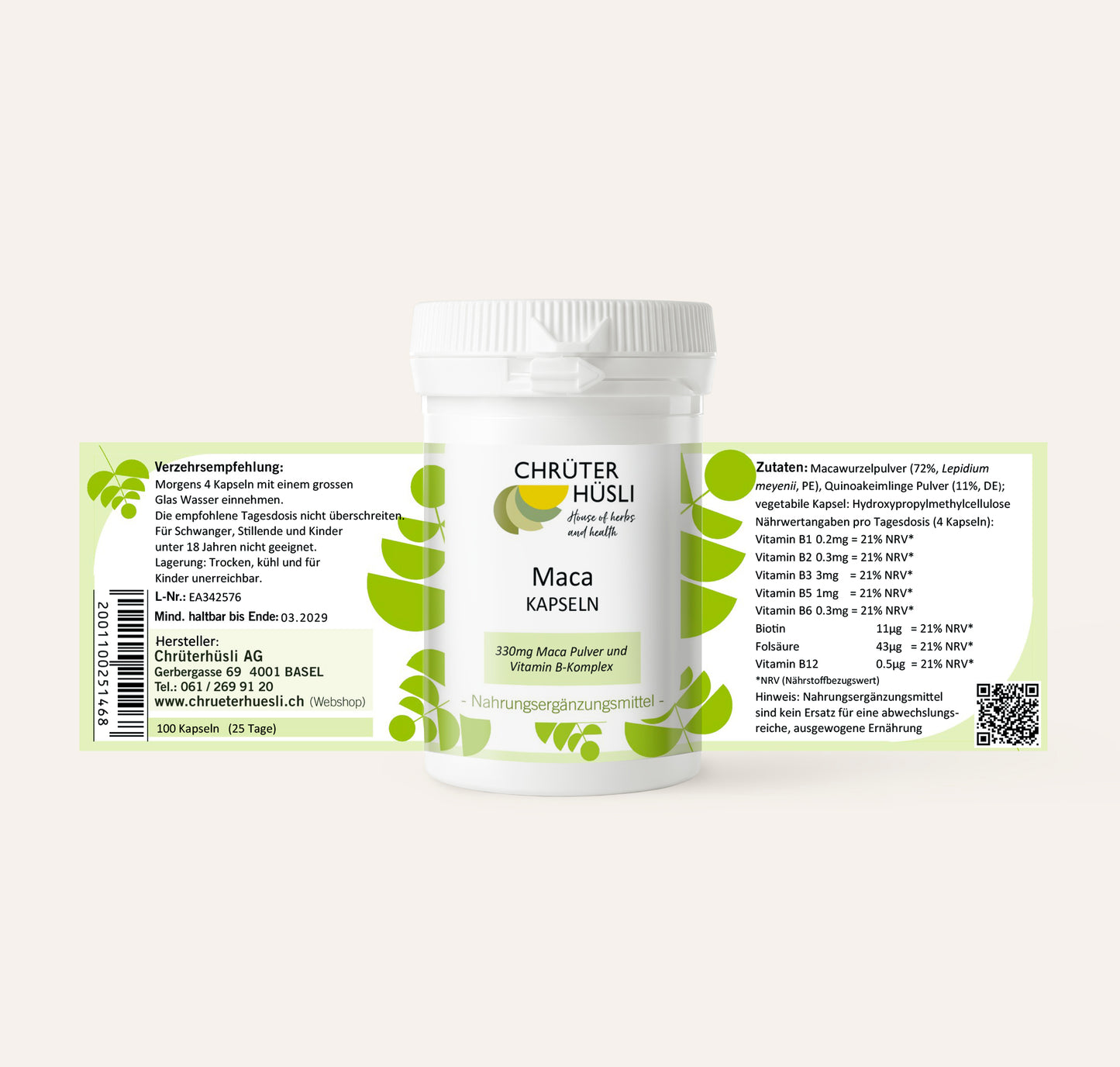 Maca Kapseln-etikette