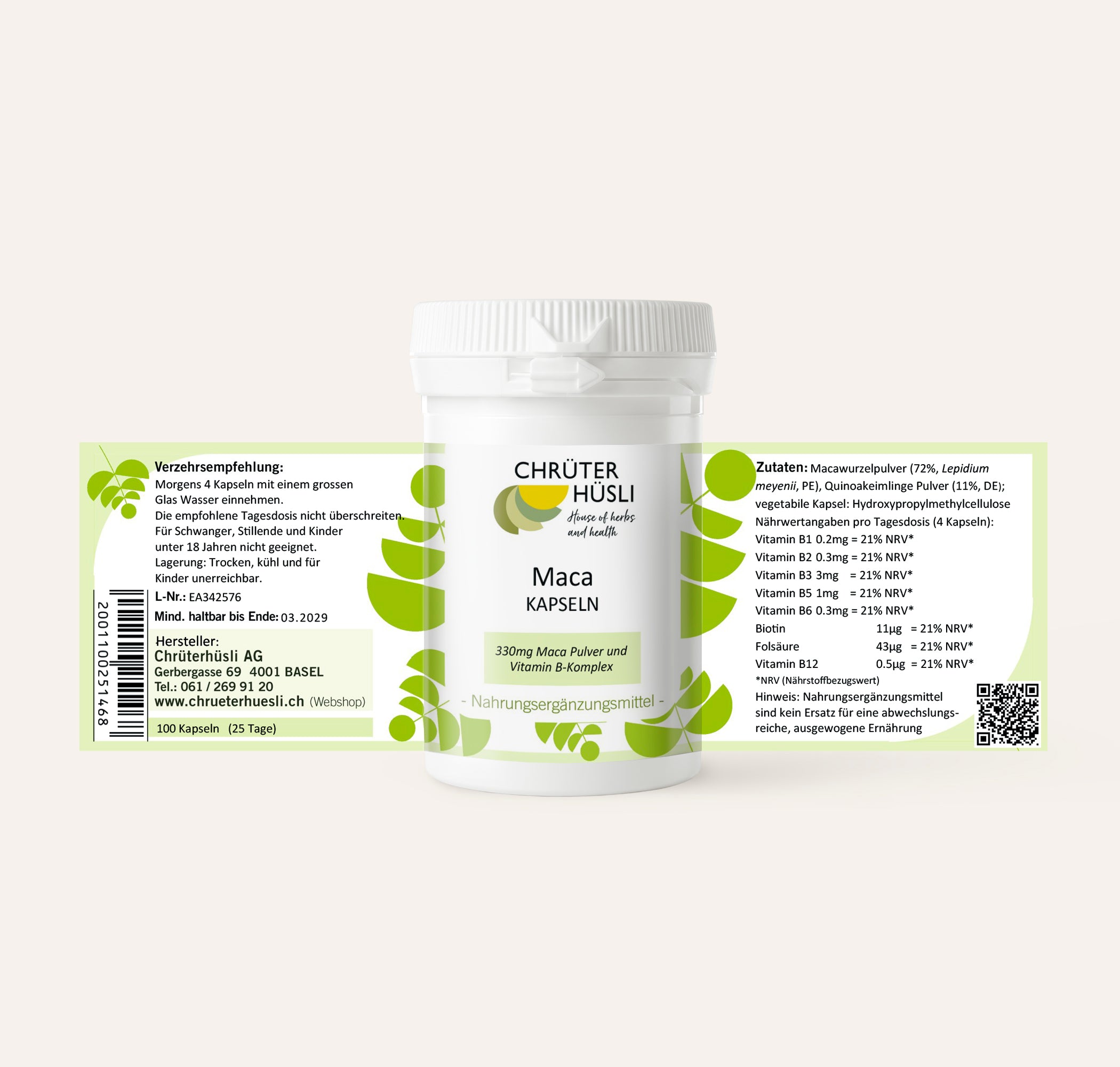 Maca Kapseln-etikette