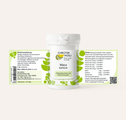 Maca Kapseln-etikette