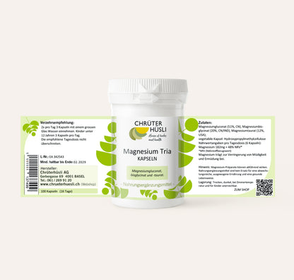 Magnesium Tria Kapseln-etikette