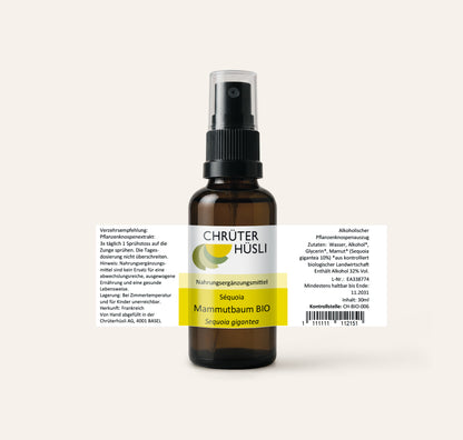 Mammutbaum Glycerinmazerat-etikette