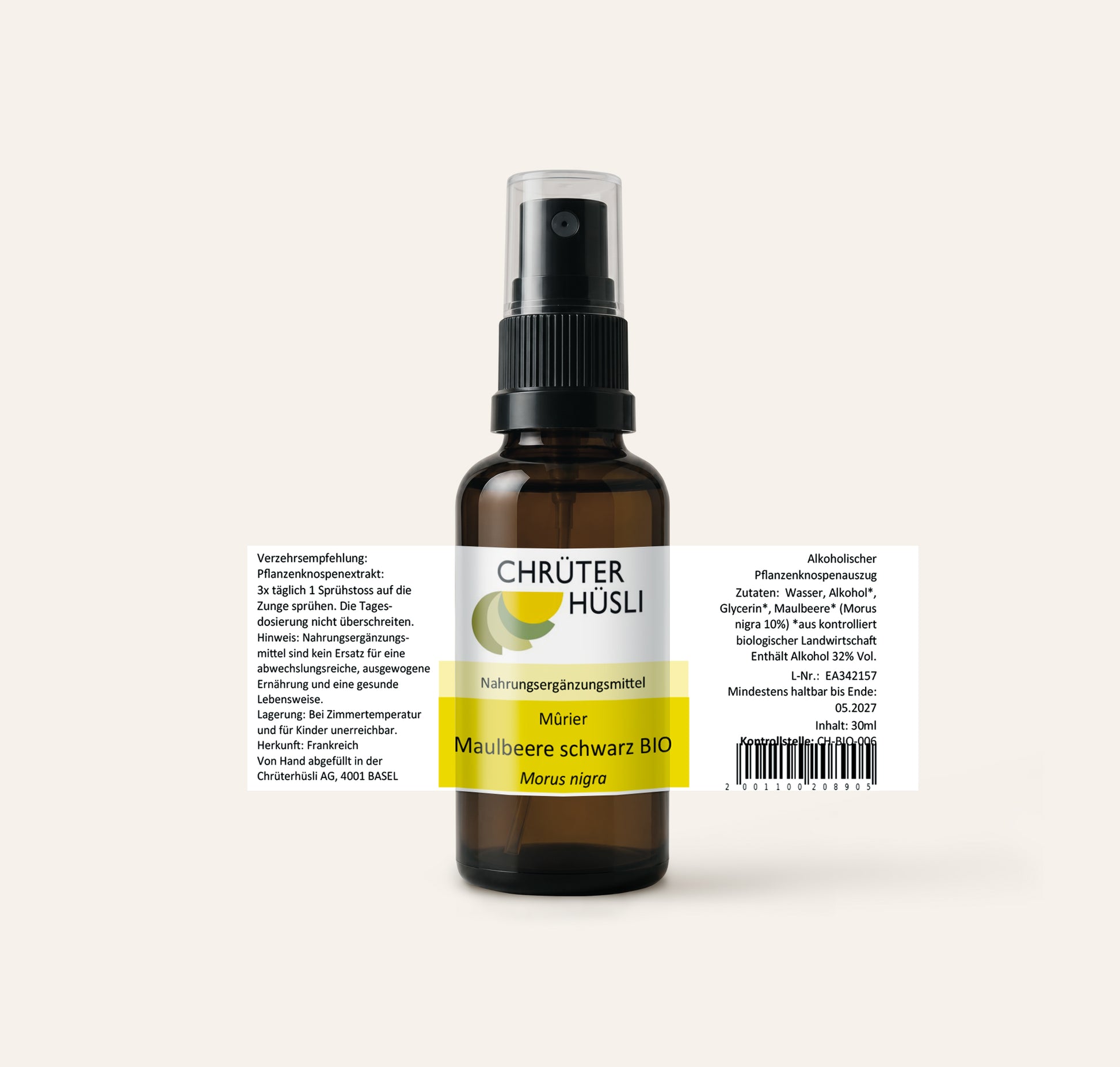 Maulbeere schwarz Glycerinmazerat-etikette