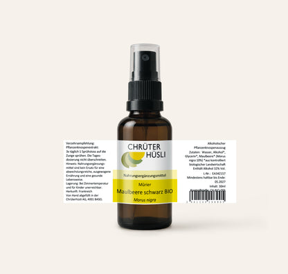 Maulbeere schwarz Glycerinmazerat-etikette