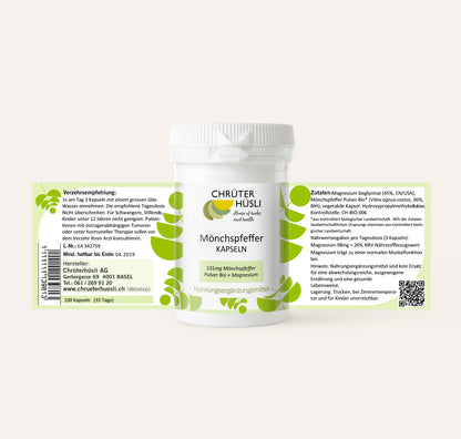 Mönchspfeffer Kapseln Bio-etikette