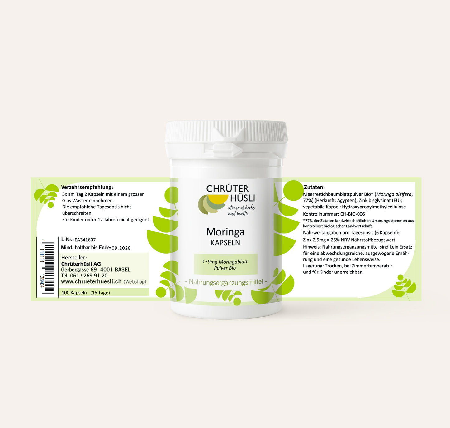 Moringa Kapseln-etikette