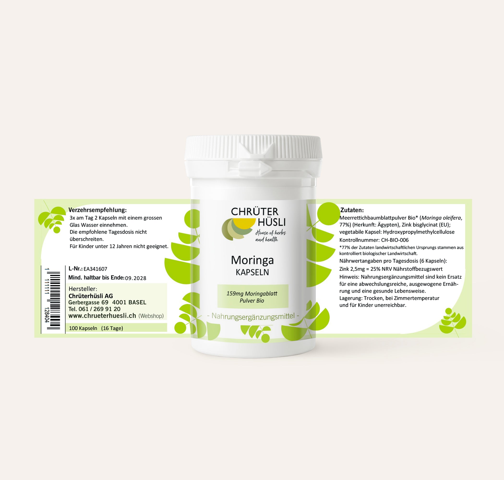 Moringa Kapseln-etikette