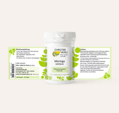 Moringa Kapseln-etikette