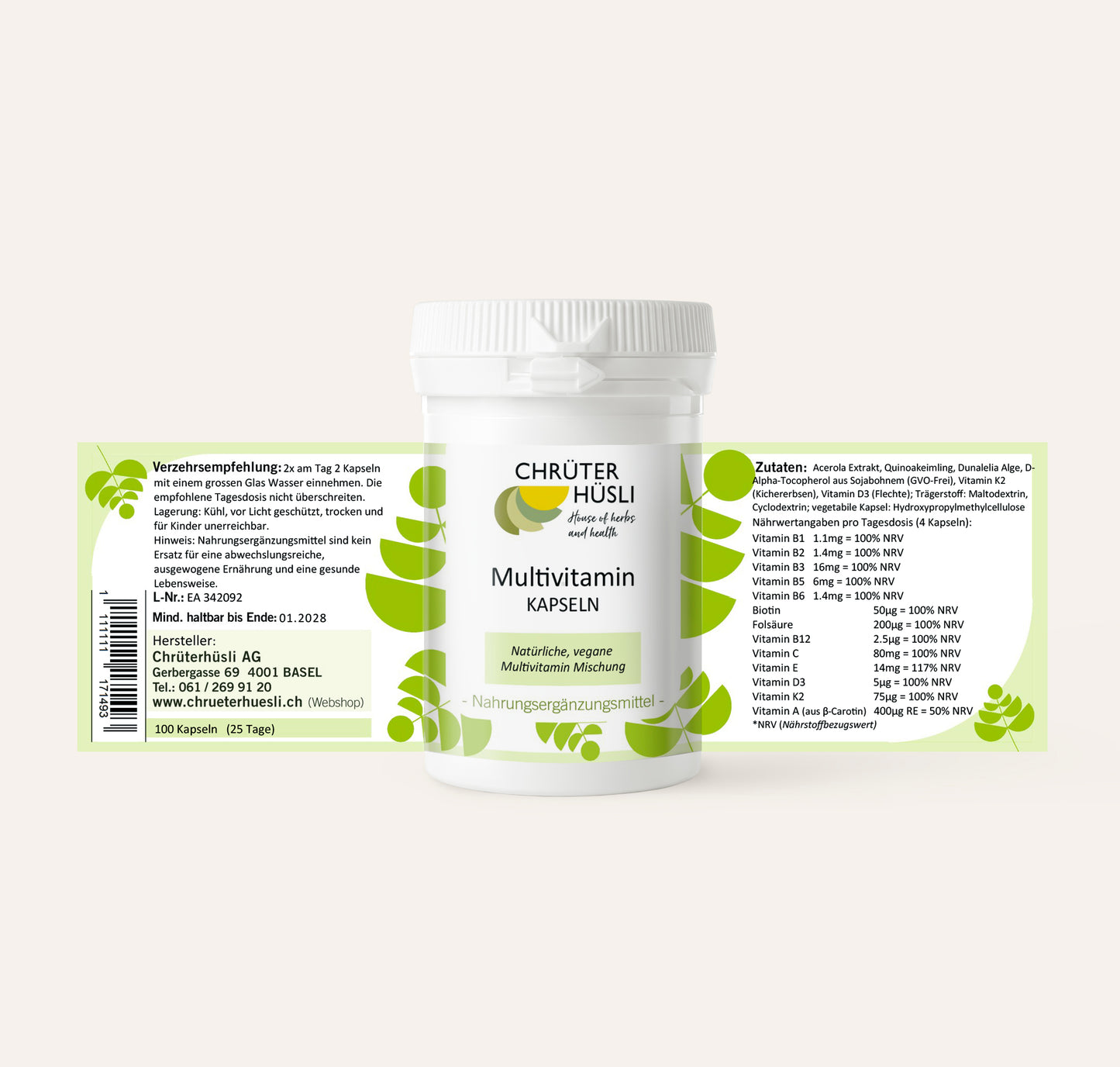 Multivitamin Kapseln-etikette