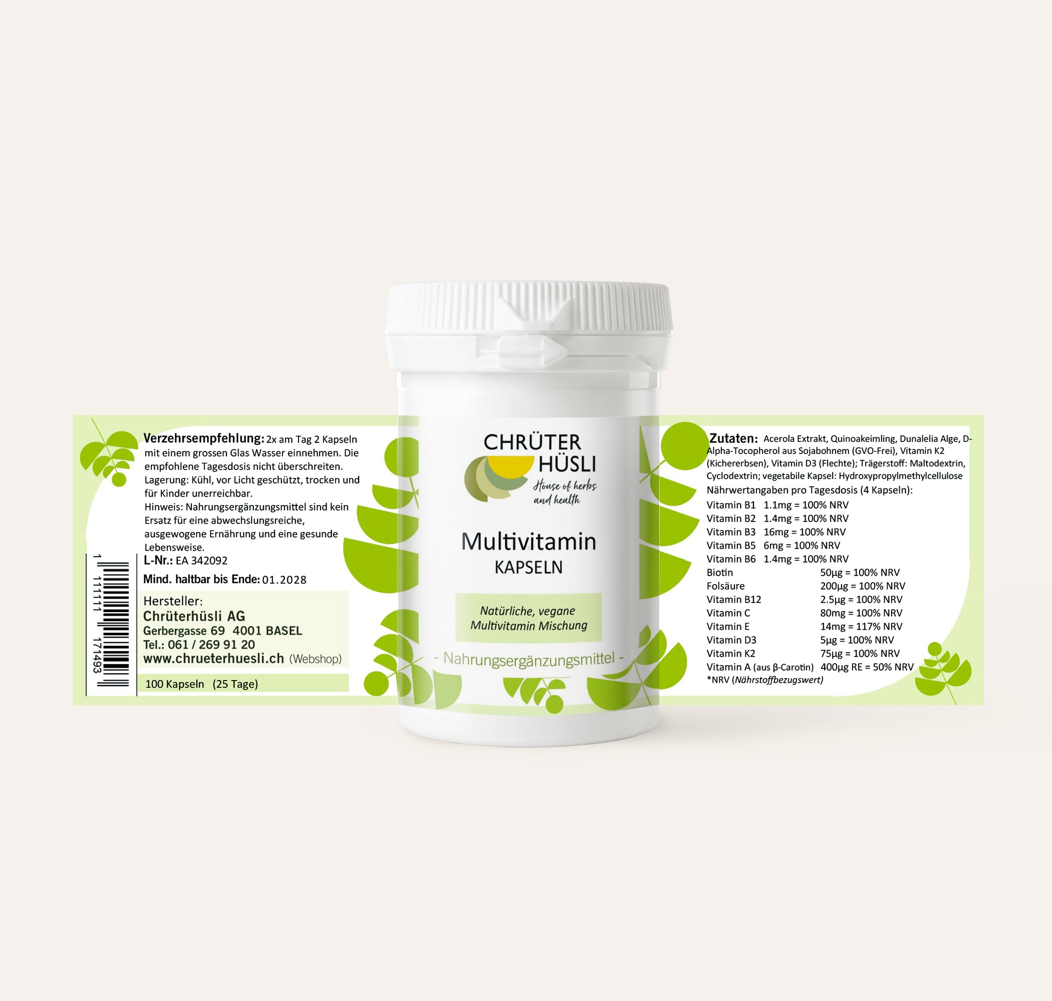 Multivitamin Kapseln-etikette