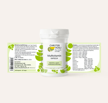 Multivitamin Kapseln-etikette