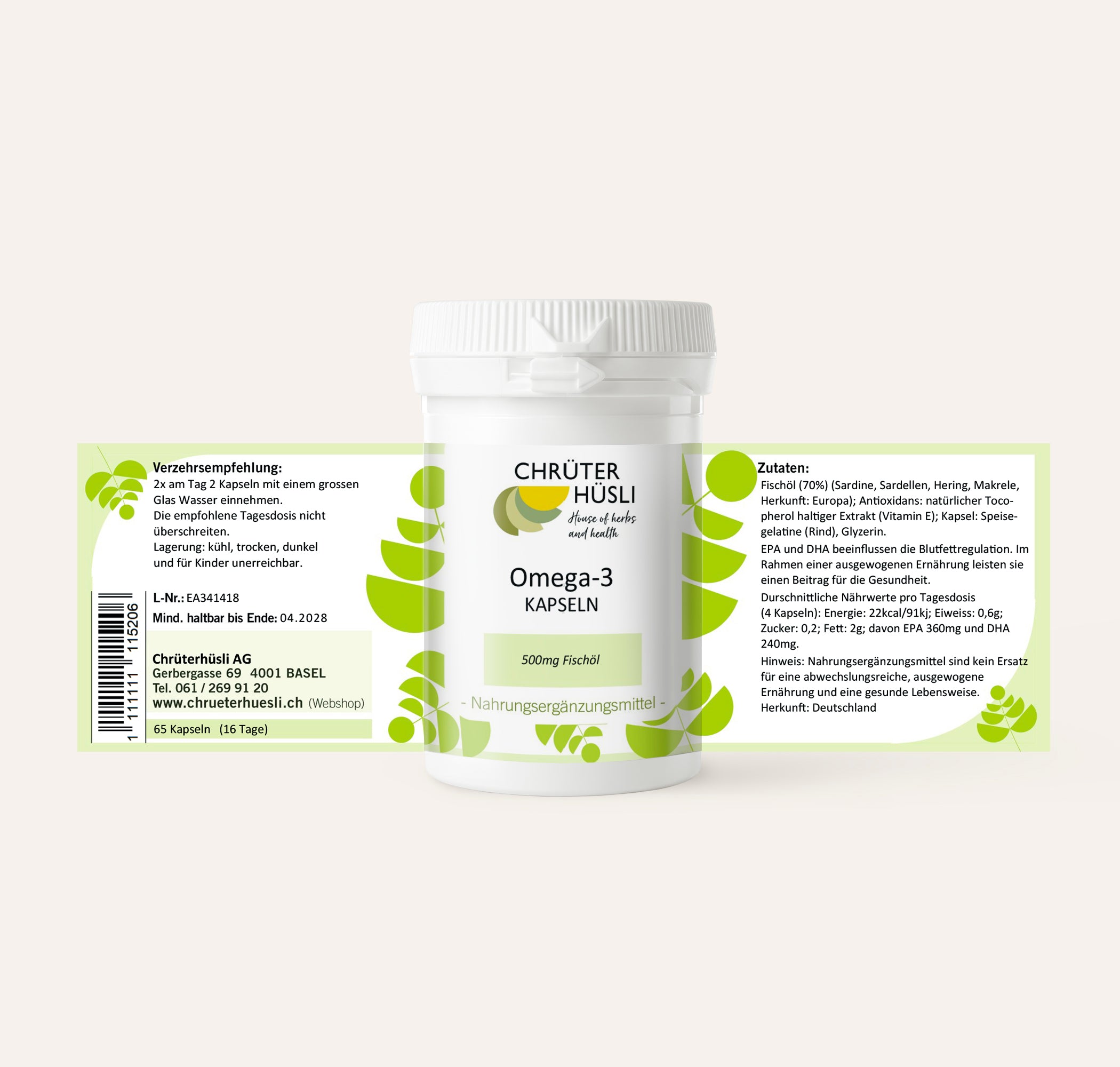 Omega 3 Kapseln-etikette