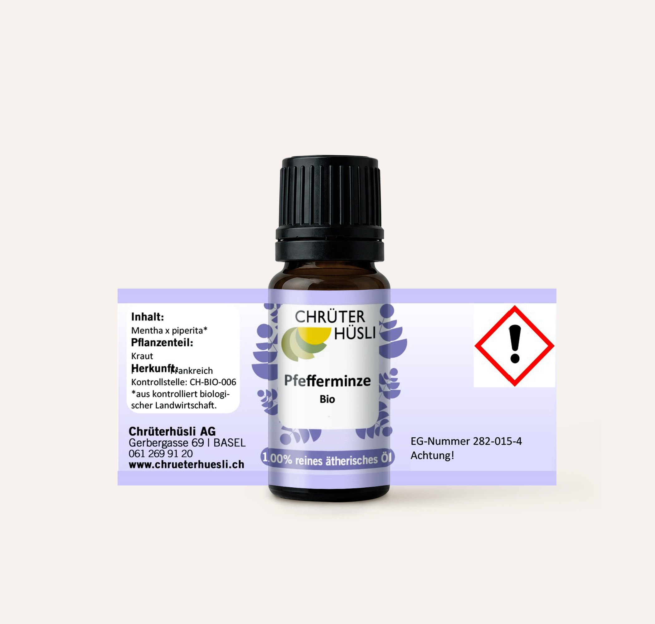 Pfefferminze Öl-etikette