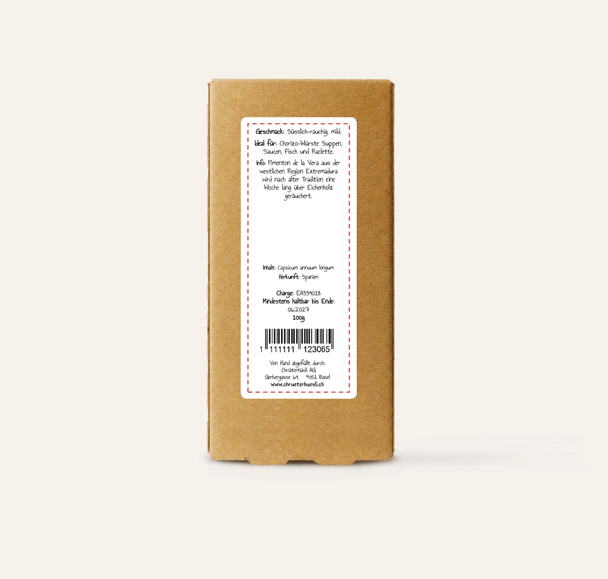 Pimenton gemahlen Mild-etikette