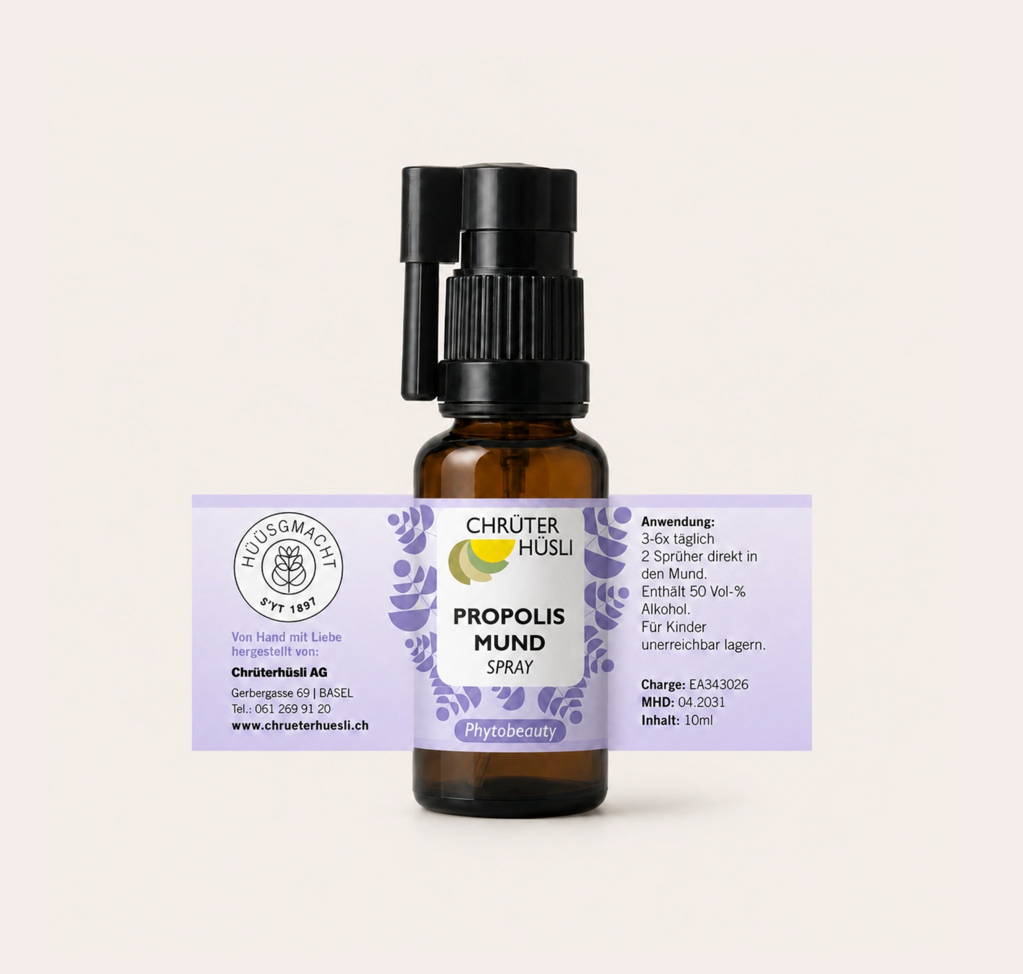 Propolis Mund und Hals Spray-etikette