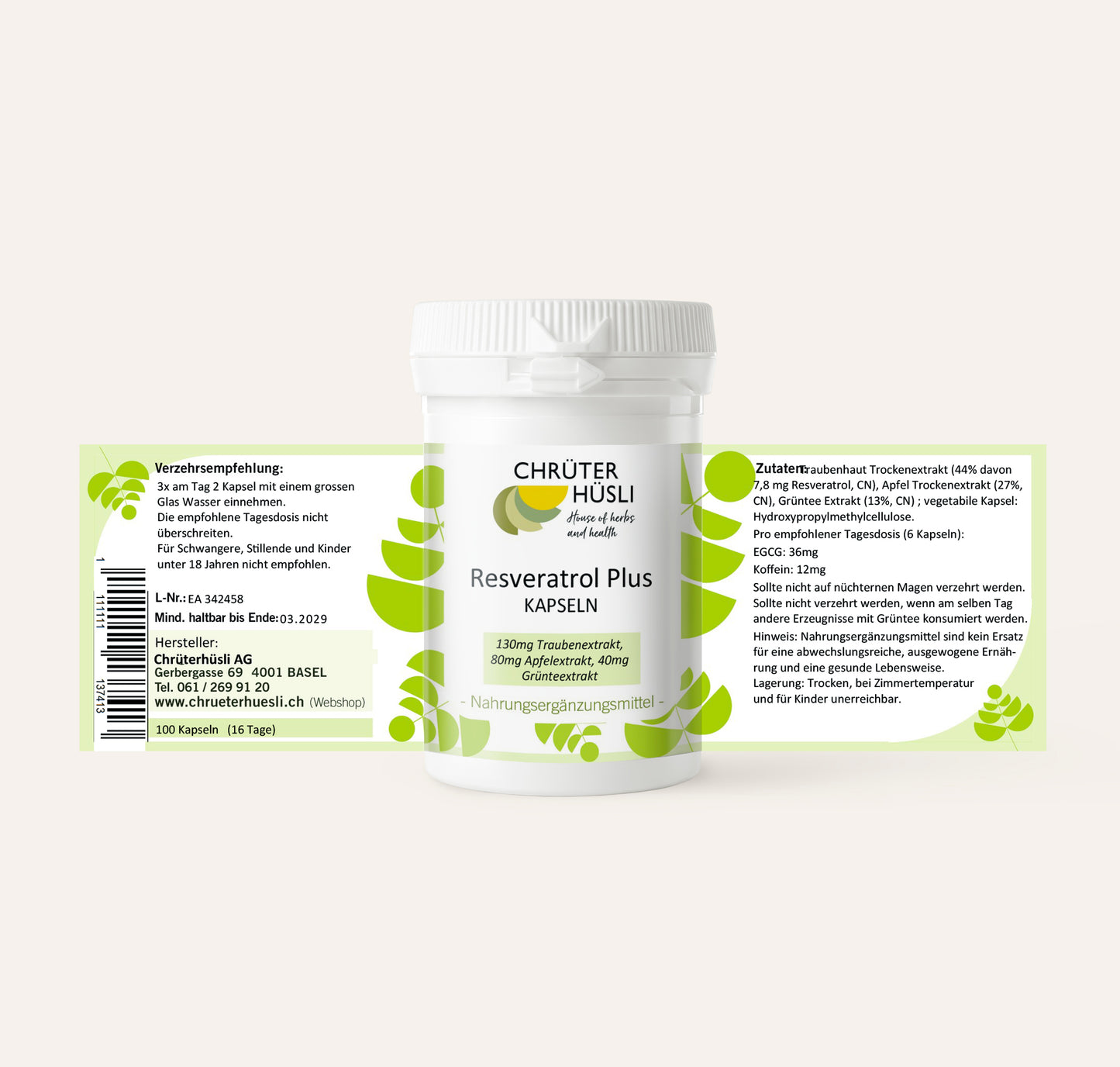 Resveratrol Plus Kapseln-etikette