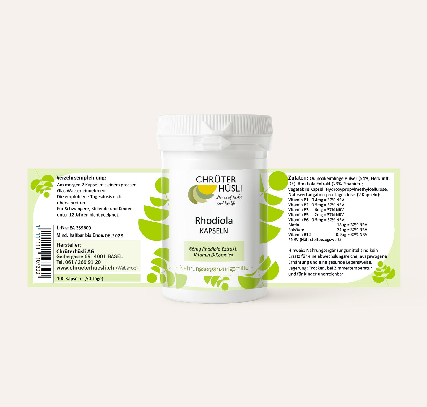 Rhodiola Kapseln-etikette