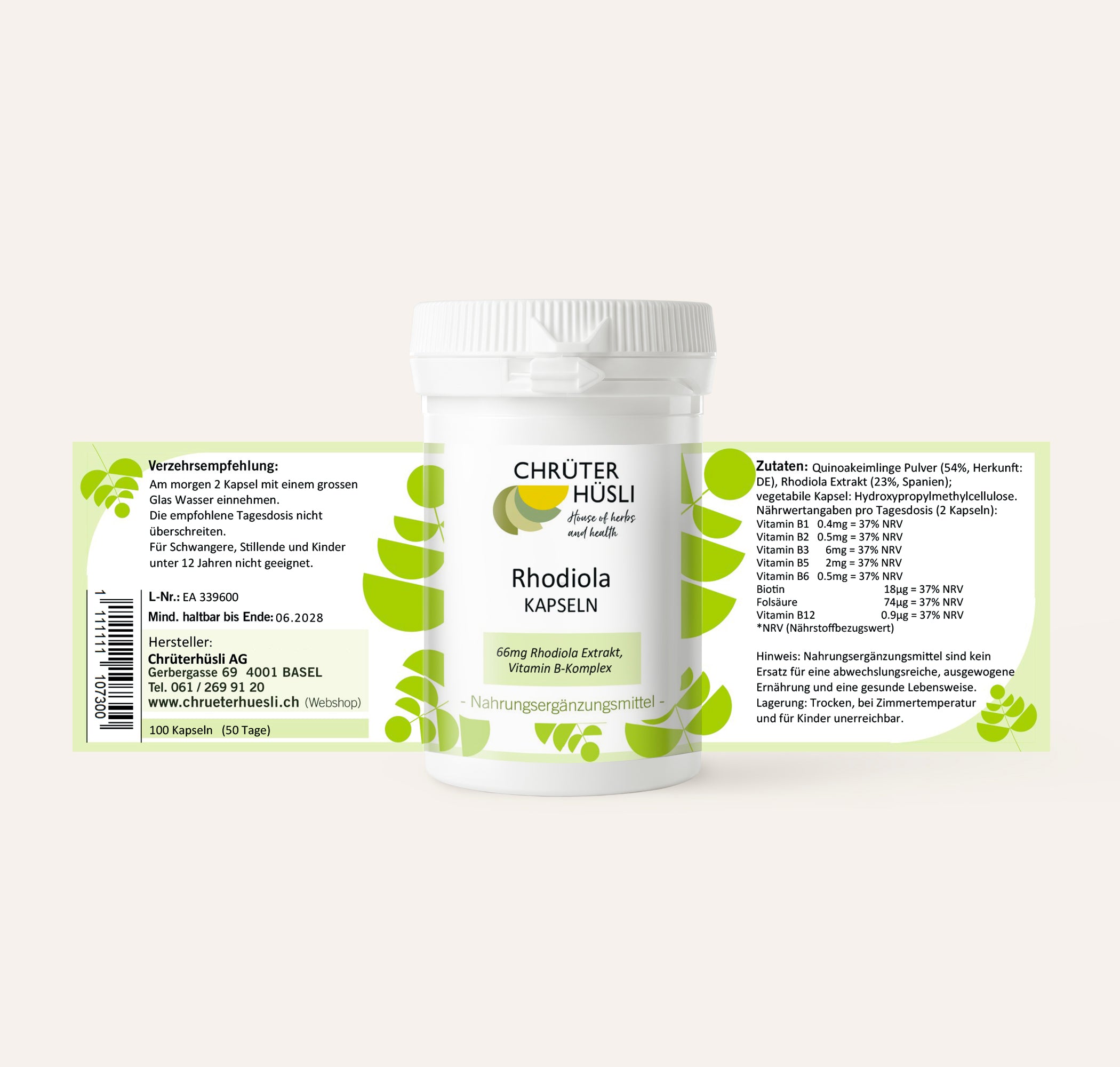 Rhodiola Kapseln-etikette