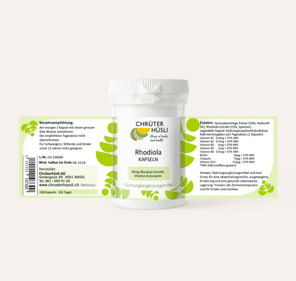 Rhodiola Kapseln-etikette
