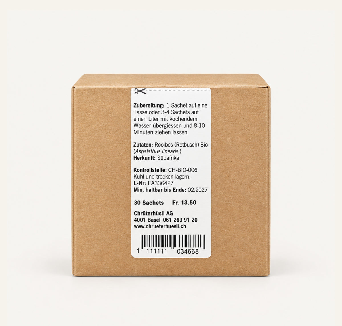 Rooibos Portionsbeutel-etikette